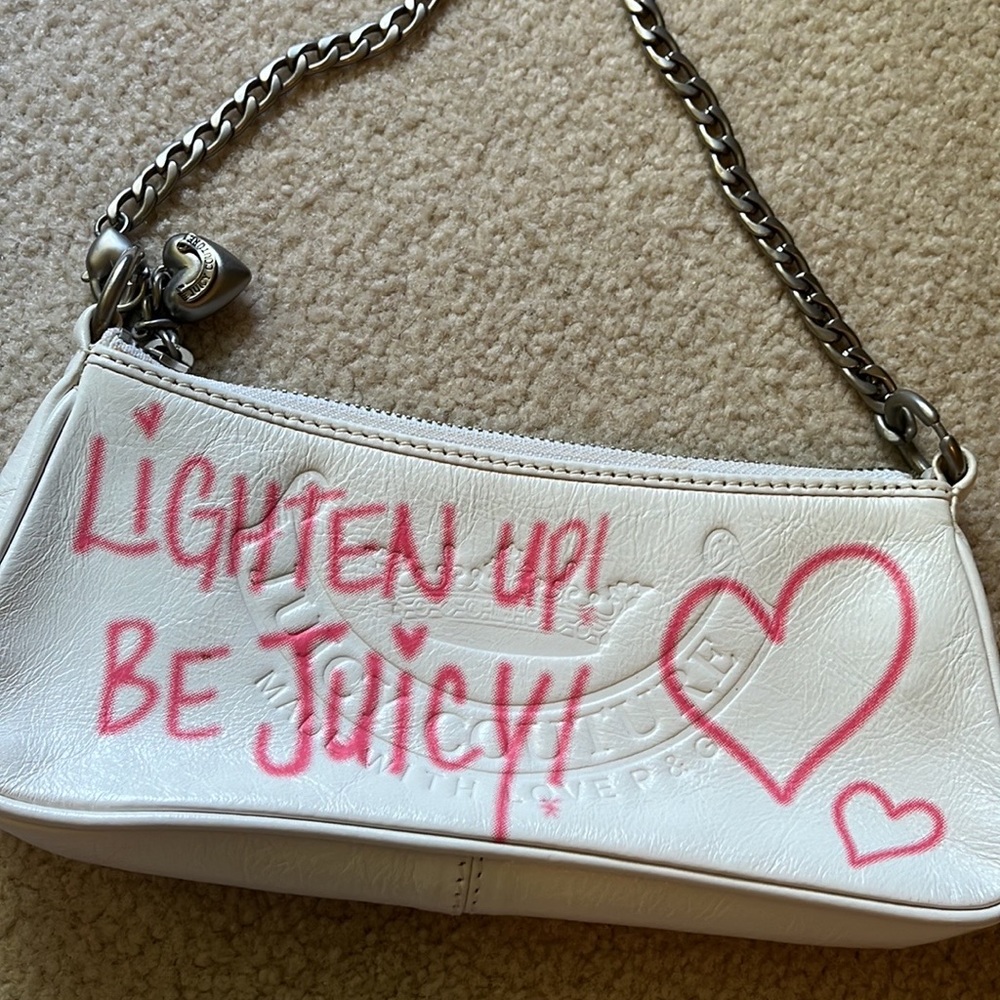 Juicy Couture Y2K Vintage bag White with Pink writing.
